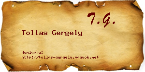 Tollas Gergely névjegykártya